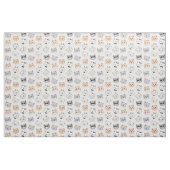 Cute Cat Faces Cotton Fabric Stoff (Fat Quarter (45,7 x 55,9 cm))