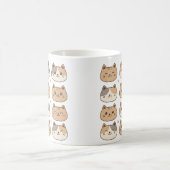 Cute Cat Faces Neutral Pattern Gift Kaffeetasse (Mittel)