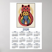 Cute Cat Family Calendar for 2026 Poster (Vorne)