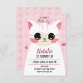 Cute cat first birthday ankündigung (Vorne/Hinten)