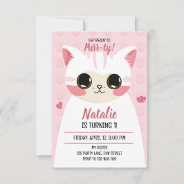 Cute cat first birthday  ankündigung