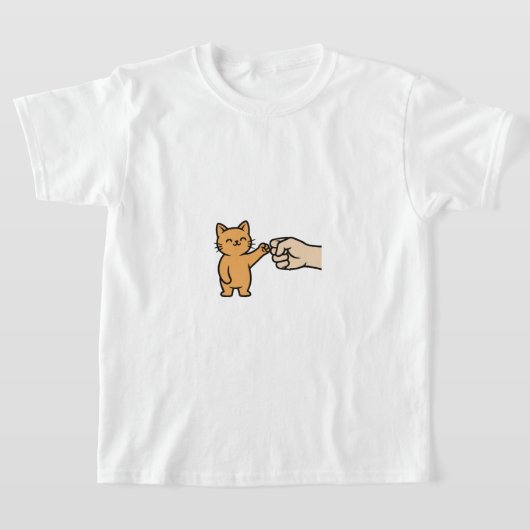 Cute Cat Fist Bump Modern Art Tee for Children (Ablage )