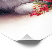 Cute cat flowers painting poster (Ecke)