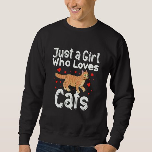 Cute Cat For Girls Women Kids Kitty Lady 1 Sweatshirt (Vorderseite)