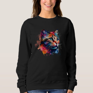 Cute Cat for kitten Colorful rainbow colored 3 Sweatshirt