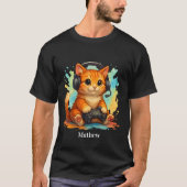 cute cat gamer gift Sticker T-Shirt (Vorderseite)