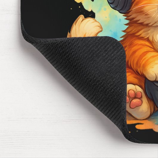 cute cat gamer Mousepad (Ecke)