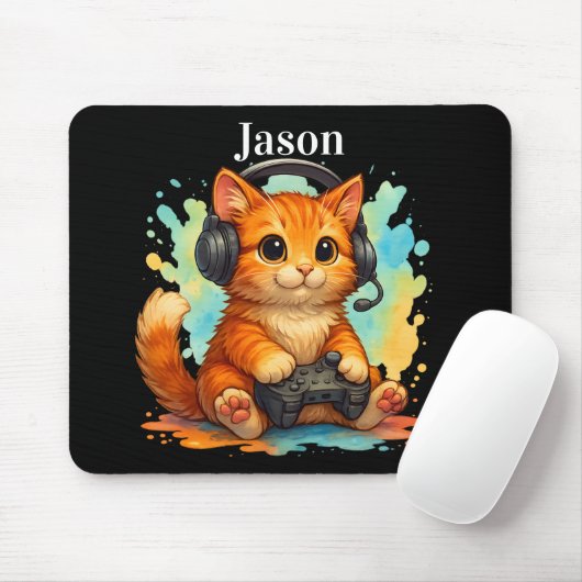 cute cat gamer Mousepad (Mit Mouse)