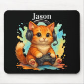 cute cat gamer Mousepad (Vorne)