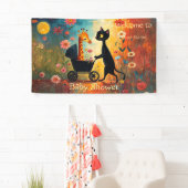 Cute Cat Giraffe Baby Shower Banner (Insitu)