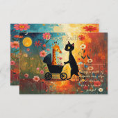 Cute Cat Giraffe Baby Shower Begleitkarte (Vorne/Hinten)