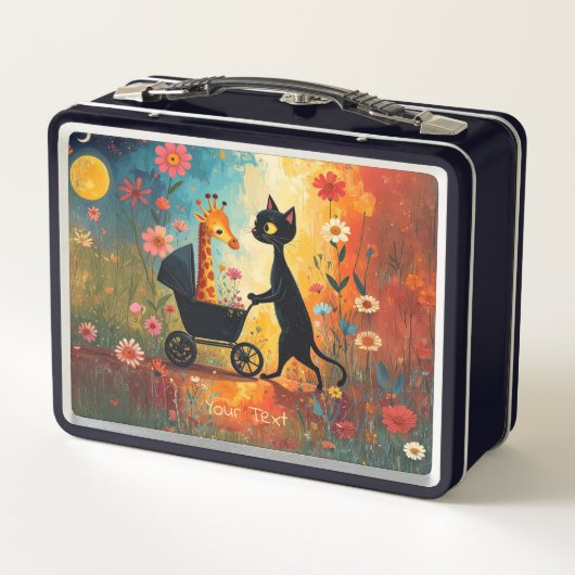 Cute Cat Giraffe Metal Lunch Box (Rückseite)