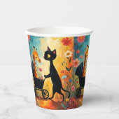 Cute Cat Giraffe Paper Cups Pappbecher (Vorderseite)