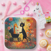 Cute Cat Giraffe Paper Plate Pappteller (Party)