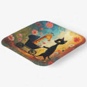 Cute Cat Giraffe Paper Plate Pappteller (Gewinkelt)