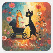 Cute Cat Giraffe Sticker (Vorderseite)