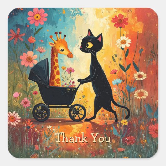 Cute Cat Giraffe Sticker (Vorderseite)