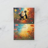 Cute Cat Giraffe Thank You Card Dankeskarte (Innenseite)