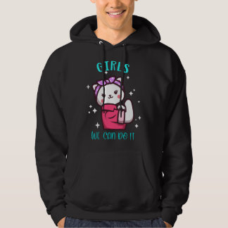 Cute Cat Girlie Girl Strong Power Emancipation Fem Hoodie