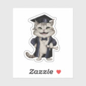 Cute Cat Graduation Aufkleber (Blatt)