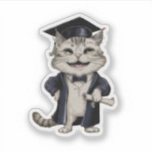 Cute Cat Graduation Aufkleber (Vorderseite)