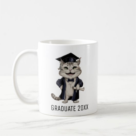 Cute Cat Graduation Kaffeetasse (Links)
