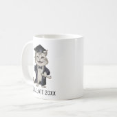 Cute Cat Graduation Personalized Kaffeetasse (Vorderseite Links)