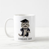 Cute Cat Graduation Personalized Kaffeetasse (Links)