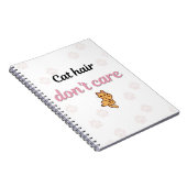 Cute Cat Hair Don’t Care Cat Notebook Notizblock (Rechte Seite)