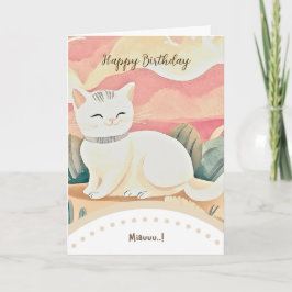cute cat happy birthday karte