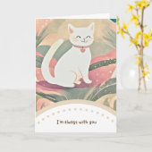 cute cat happy birthday karte (Gelbe Blume)