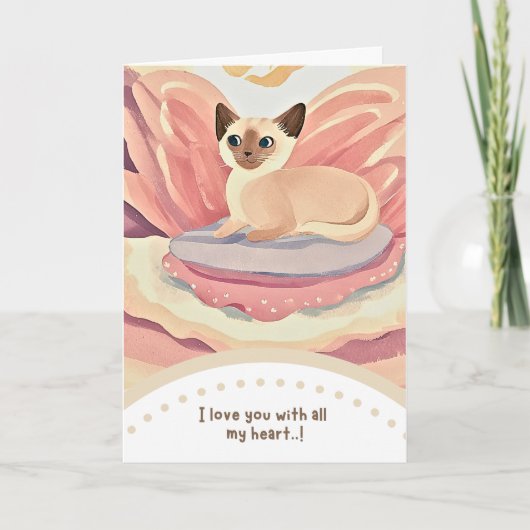 cute cat happy birthday karte (Vorderseite)