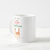 Cute Cat 'Happy Christmas' Holiday Mug Kaffeetasse (Vorderseite Links)