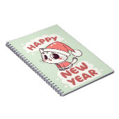 cute cat happy new year notebook notizblock (Rechte Seite)