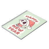 cute cat happy new year notebook notizblock (Linke Seite)