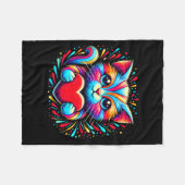 Cute Cat Hugging Valentine Heart Kitty Love Cat Ki Fleecedecke (Vorderseite (Horizontal))