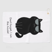 Cute Cat - I run this house now! Golfhandtuch (Horizontal)
