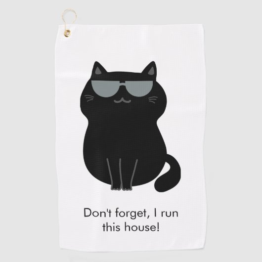 Cute Cat - I run this house now! Golfhandtuch (Vorderseite)