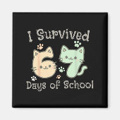 Cute Cat I Survived 67 Days Of School Teachers Stu Magnet (Vorne)