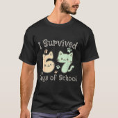 Cute Cat I Survived 67 Days Of School Teachers Stu T-Shirt (Vorderseite)