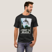 Cute Cat I want to believe Cat Nerd Geek T-Shirt (Vorne ganz)