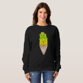 Cute Cat Ice Cream Cone Triple Scoop Sweatshirt (Vorne ganz)