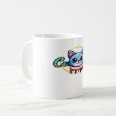Cute Cat Illustration – Adorable “Cut Cat” Design Kaffeetasse (Vorderseite Links)