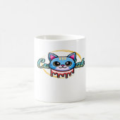 Cute Cat Illustration – Adorable “Cut Cat” Design Kaffeetasse (Mittel)