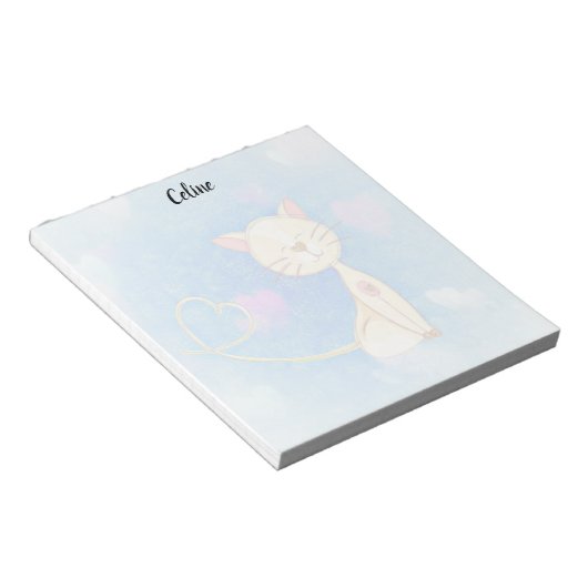 Cute Cat Illustration Notepad Notizblock (angewinkelt)