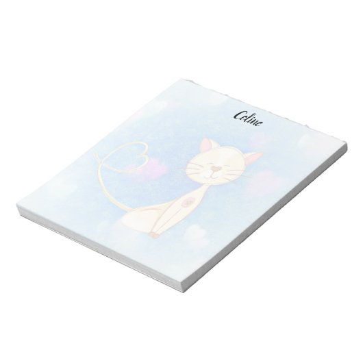 Cute Cat Illustration Notepad Notizblock (Rotiert)