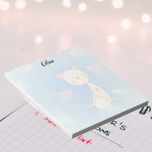 Cute Cat Illustration Notepad Notizblock