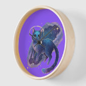 Cute Cat Illustration Wall Clock Uhr (Winkel)