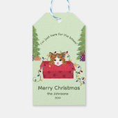 Cute Cat in a Box Here for the Boxes Christmas Geschenkanhänger (Rückseite)