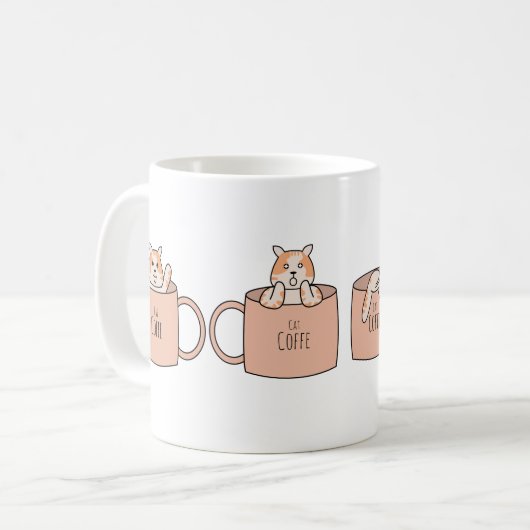 Cute Cat in a Coffee Mug | Cozy Kitten Lover Gift Kaffeetasse (Vorderseite Links)
